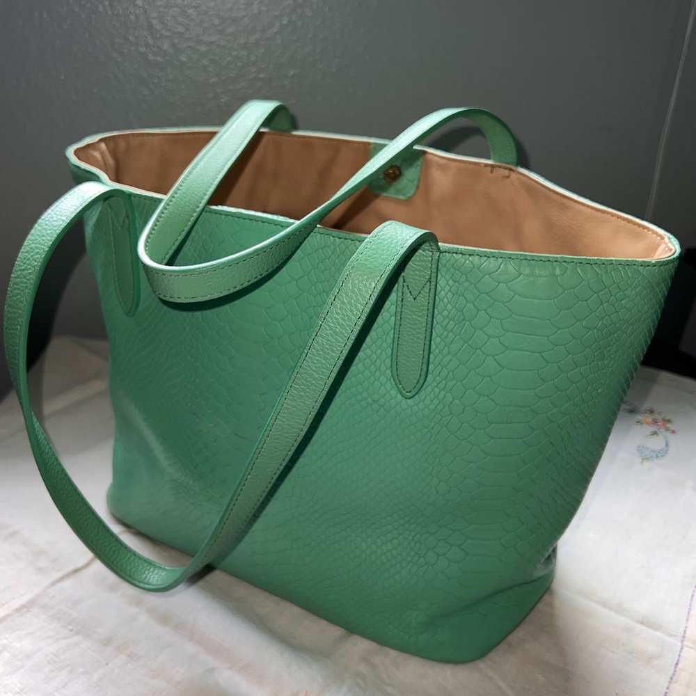 💚 GiGi New York Python Embossed Women's Tote Bag, Handbag, Purse! LN Excellent!